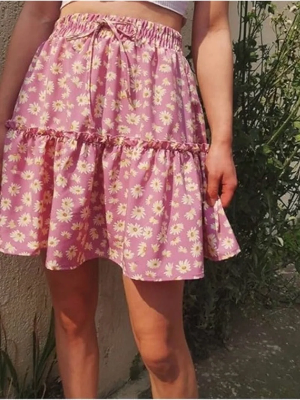 Floral Matching Set Skirt and Cropped Tank Top